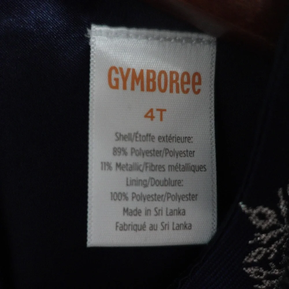 Gymboree Silent Night Snowflake Party Dress 4T Navy Silver Metallic Shimmer NEW